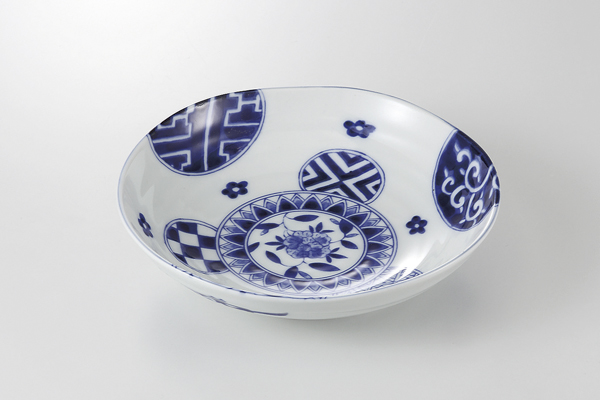 藍丸紋 六兵6.8深皿