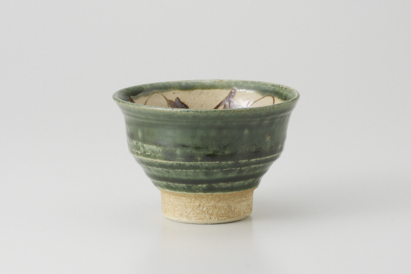 織部唐草 切高台煎茶