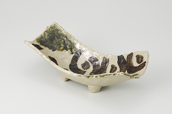 織部錆花紋 両切向付