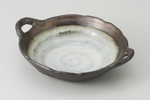 窯変金彩 手付き鉢