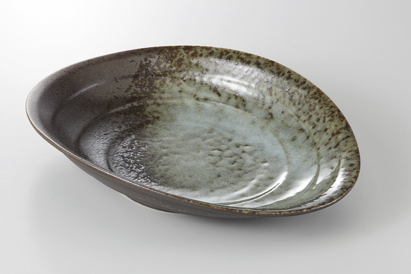 ウノフ吹き 楕円盛鉢