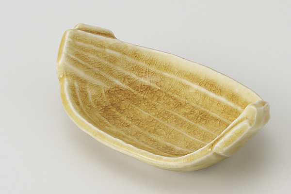 アメ貫入 笹小皿