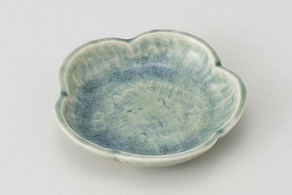 ブルー貫入 梅小皿