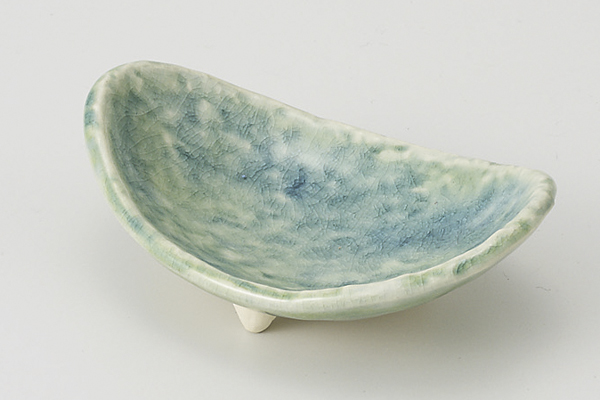 ブルー貫入 楕円小付