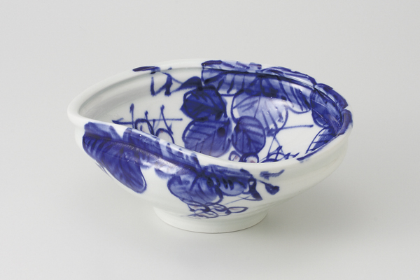 手書ぶどう絵 ひねり鉢