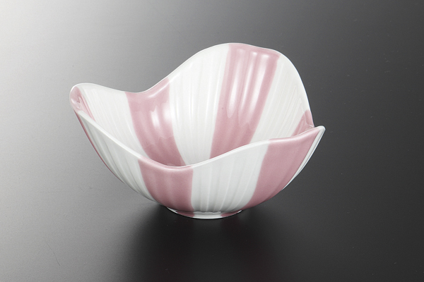 桃釉毬十草 三ッ山小鉢