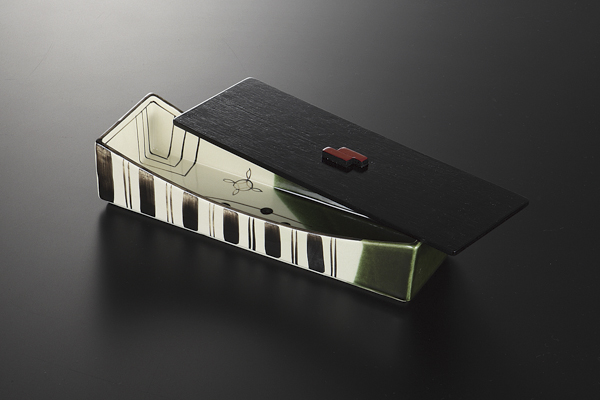 青織部 橋形前菜皿