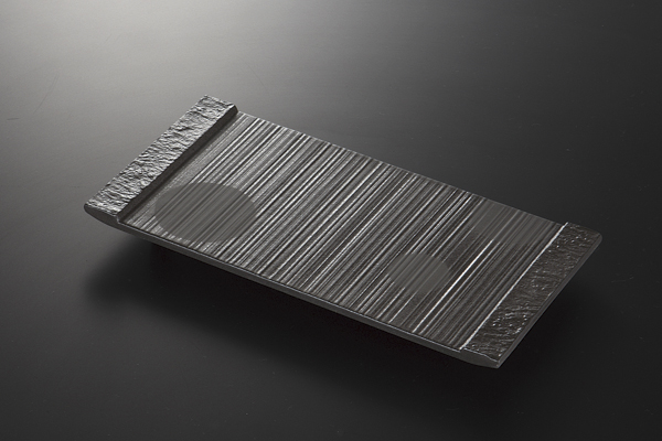 炭化土ぼたもち 長角31cm皿