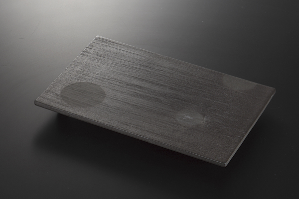 炭化土ぼたもち 長角32cm陶板皿