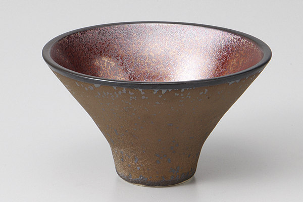 赤結晶ヌリ分け 高台鉢(小)