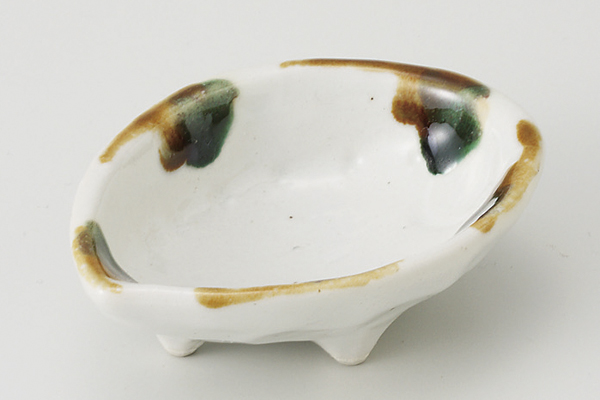 三彩あわび 三ッ足珍味