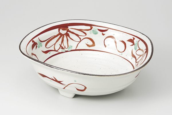 間取大輪 三ッ足三角鉢