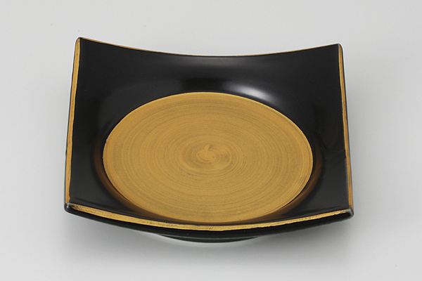 黒金巻 渕上り角皿