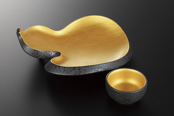 金彩 ひさご向付