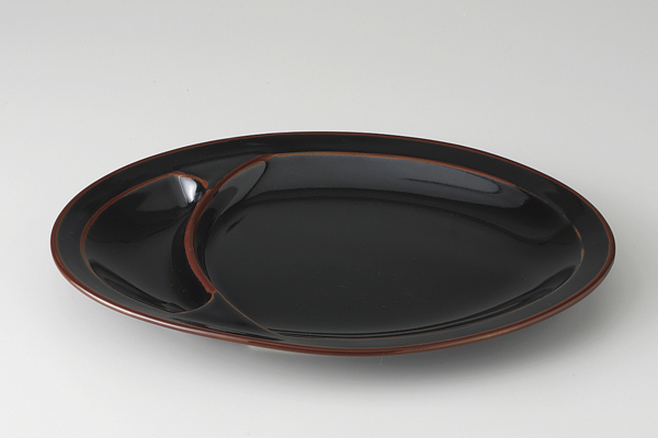 【廃番】新天目 8吋仕切皿