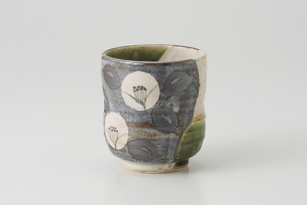 織部椿(玉山窯) 長湯呑