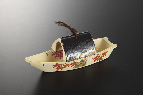 【廃番】粟田春秋 舟形皿屋根付