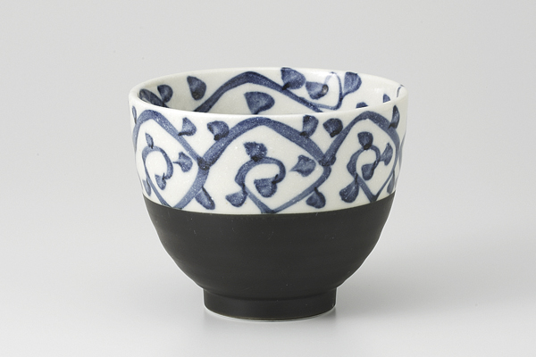 腰黒唐草(青) 小丼