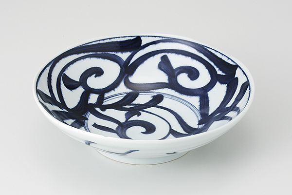 藍草紋 六兵5.5浅鉢