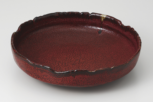 赤黒釉彩 切立ちぎり鉢