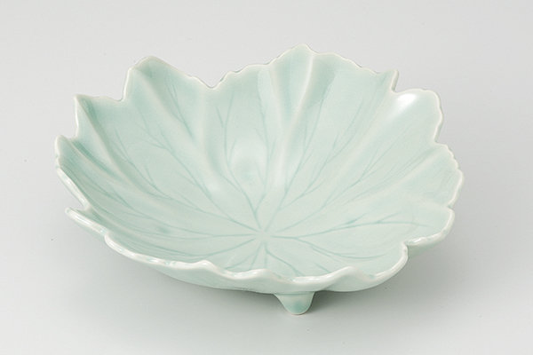 深海青磁 葉型浅鉢