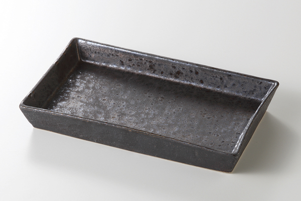 熔岩流 切立長角焼物皿