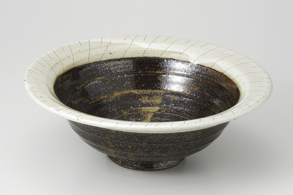 泥クシ彫り 9.5寸反丼