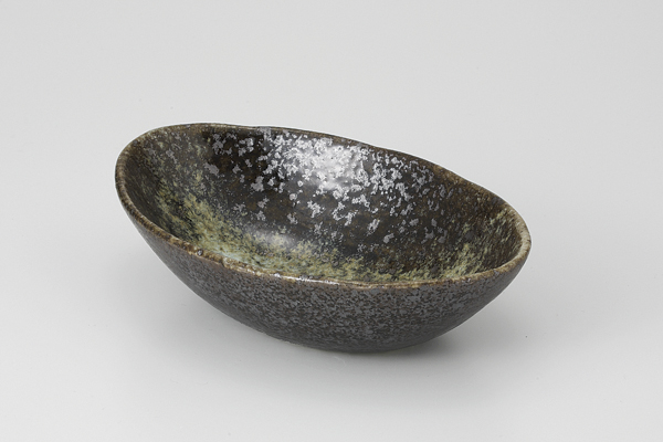 油滴白たたき 舟形鉢