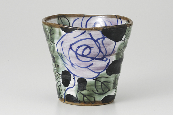 黒濃青バラ フリーカップ