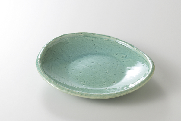 トルコ貫入 玉渕たまご皿