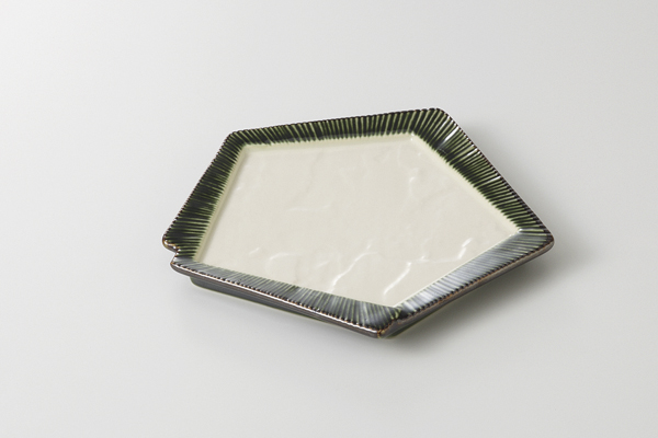 渕オリベ 五角皿