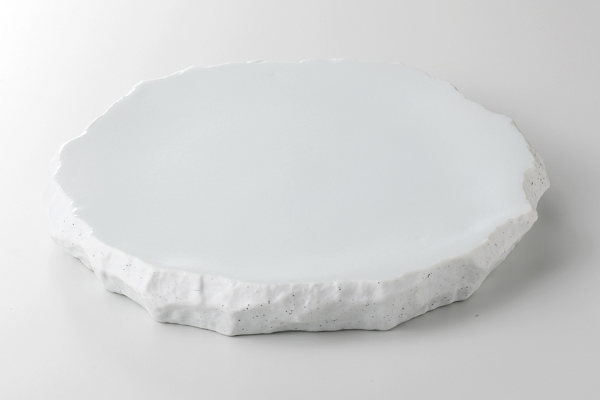 青白御影 岩高台皿(大)