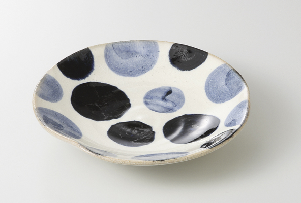 呉須濃水玉 前菜皿