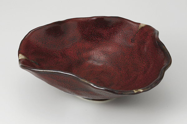 赤黒釉彩 なぶり煮物鉢