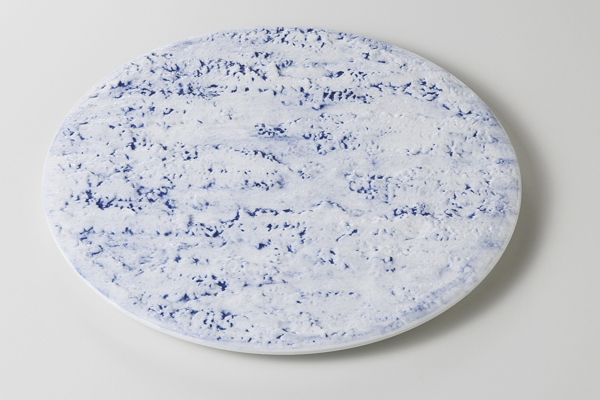 空 石肌24cm丸皿