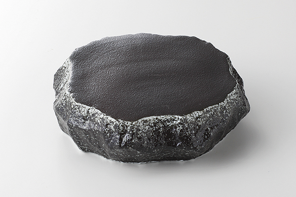 黒吹 岩高台皿(小)