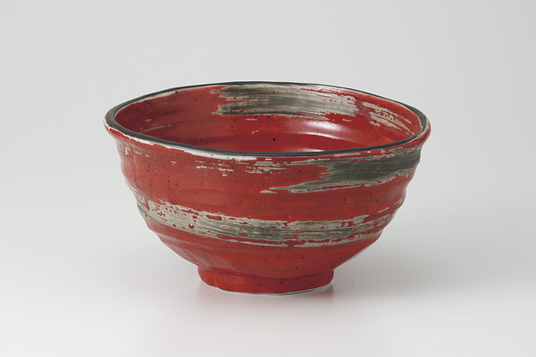 赤釉黒かすり 荒引6.0丼