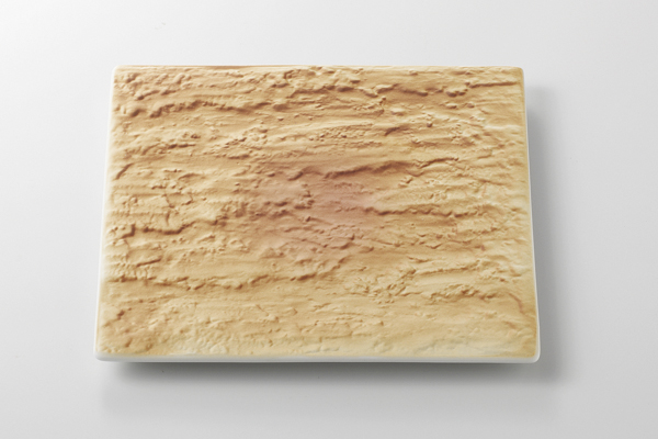 陸 石肌正角皿(大)