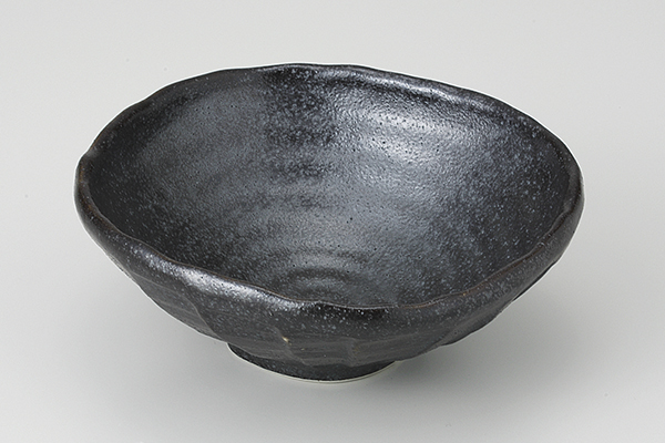 銀彩黒 なで角鉢(小)