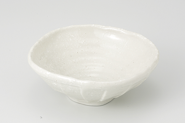 粉引クリーム なで角鉢(小)