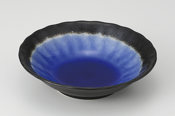 深海ブルー 菊型5.0鉢