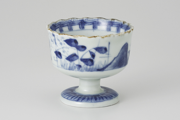 古染泡青磁 高台小付