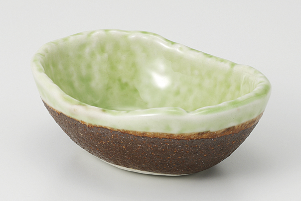 ヒワ塗分 楕円小鉢