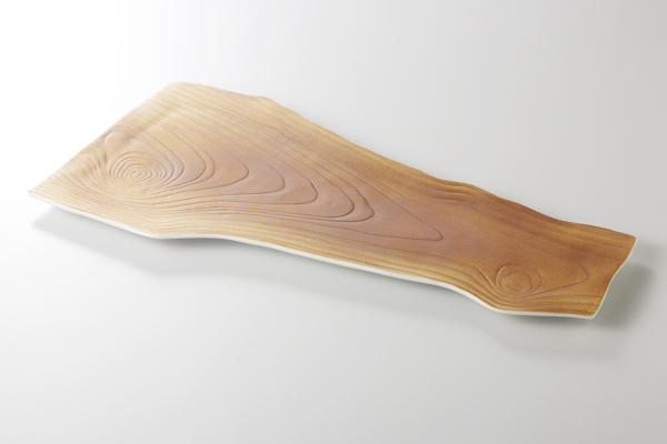 【廃番】木肌 変形長皿