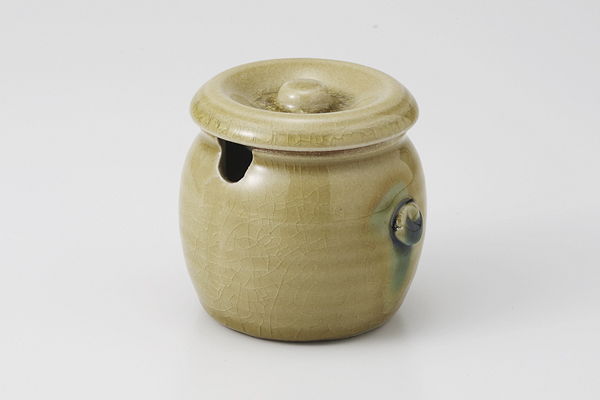 黄瀬戸オリベ点 1合たれ壷