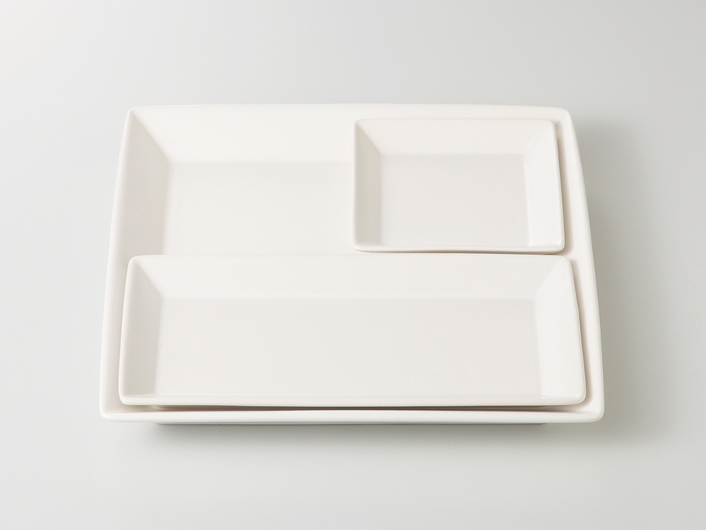 ナチュラル白 正角皿(大)