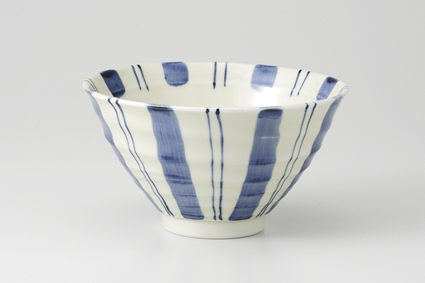 二重藍十草 反り小丼