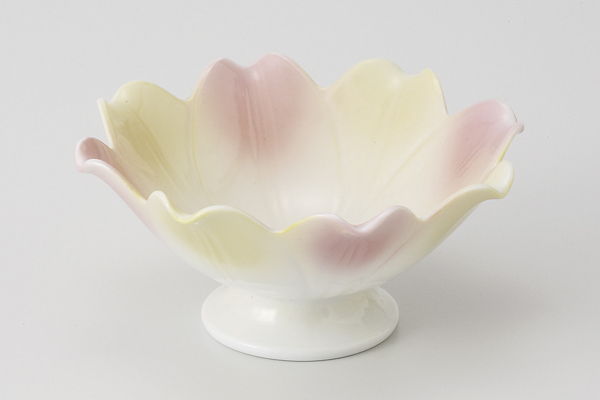 二色吹 花型4.0高台鉢