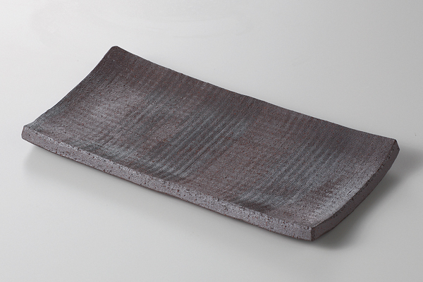 いぶし黒 長角皿