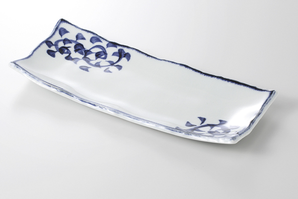 紺から草 長角皿